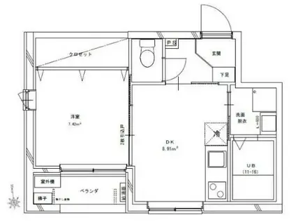 レゴキューブ(1DK/3階)の間取り写真