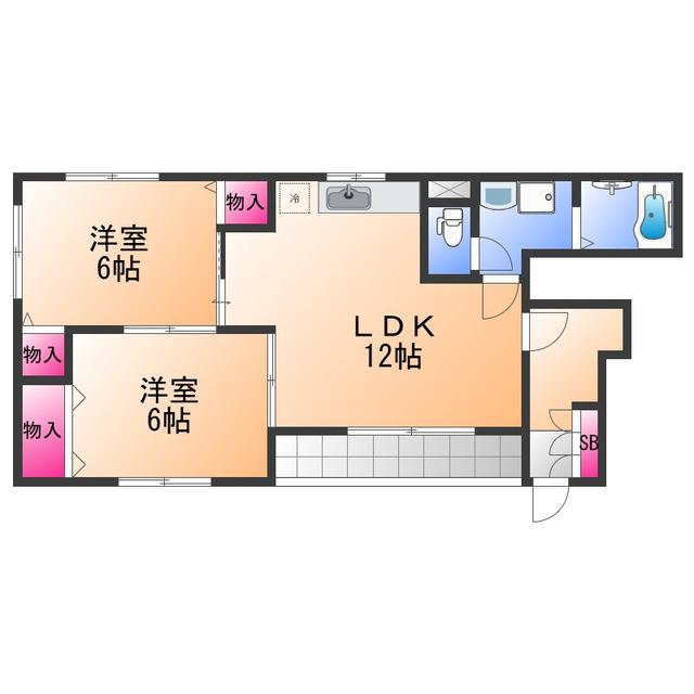 サニー フレグランス(2LDK/1階)の間取り写真