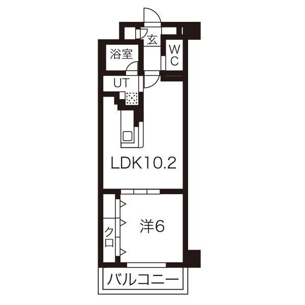 STANZA神村(1LDK/3階)の間取り写真