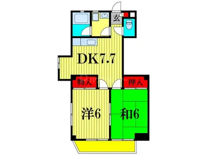 カーサグレイス(2DK/4階)の間取り写真