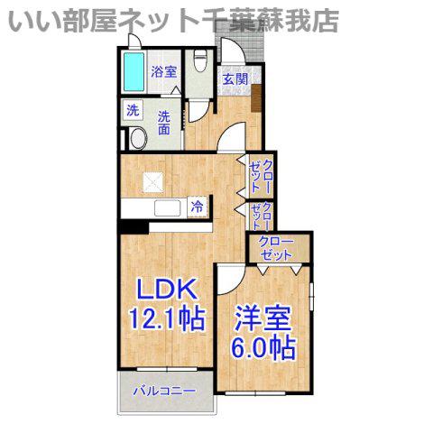 トゥール・エトワール(1LDK/1階)の間取り写真