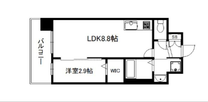 ソルテラス京都JUJO華(1LDK/2階)の間取り写真