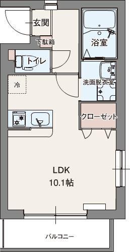 ペスカ湘南(ワンルーム/3階)の間取り写真