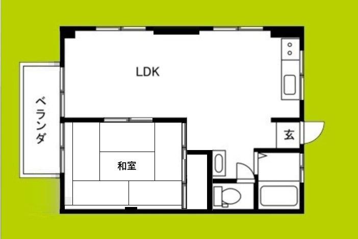 なぎさマンション(1LDK/2階)の間取り写真