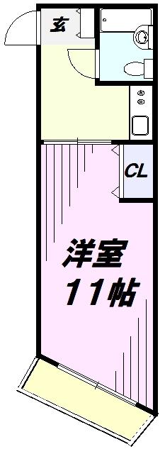 煉瓦館72(1K/1階)の間取り写真