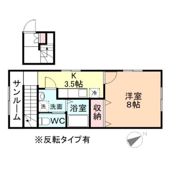 アバンティ上田島(1K/2階)の間取り写真