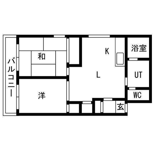 アルファ琴似(2LDK/1階)の間取り写真