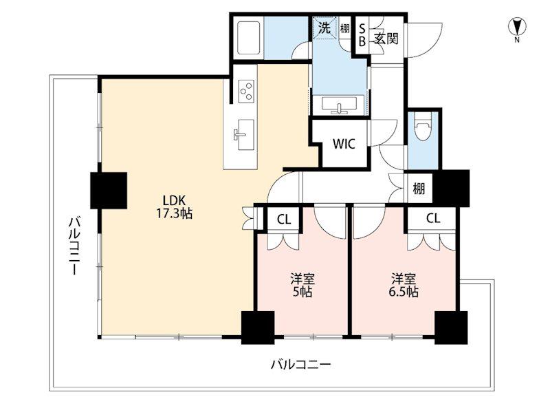 ザ・熊本タワー(2LDK/10階)の間取り写真