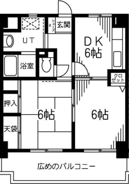 アクシスあざみ野(2DK/2階)の間取り写真