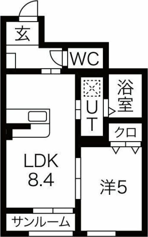 セレッソ袖野田(1LDK/1階)の間取り写真
