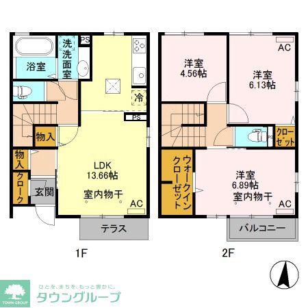湘南新宿ライン高海 高崎問屋町駅 徒歩12分 2階建 築7年(3LDK/2階)の間取り写真