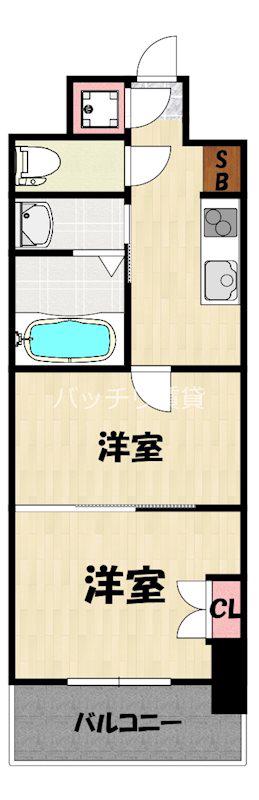 CLUB ORIENT NO.103(2K/3階)の間取り写真