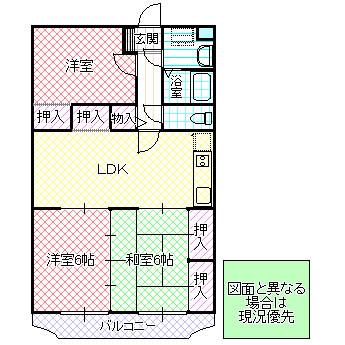 パークサイドつくば(3LDK/1階)の間取り写真