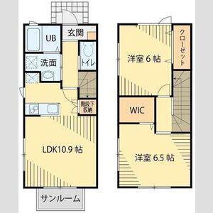 シャルール愛子(2LDK/1階)の間取り写真