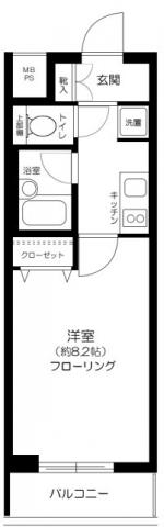L-FLAT 入谷(1K/8階)の間取り写真