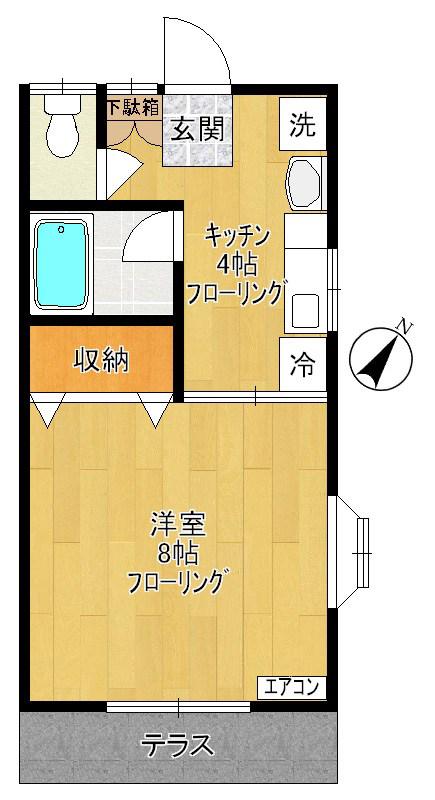 ワンズファーム(1K/1階)の間取り写真