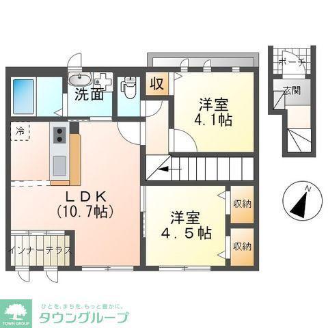 グラン アゼリア(2LDK/2階)の間取り写真