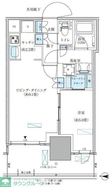 パークアクシス西大島コンフォートスクエア(1LDK/9階)の間取り写真