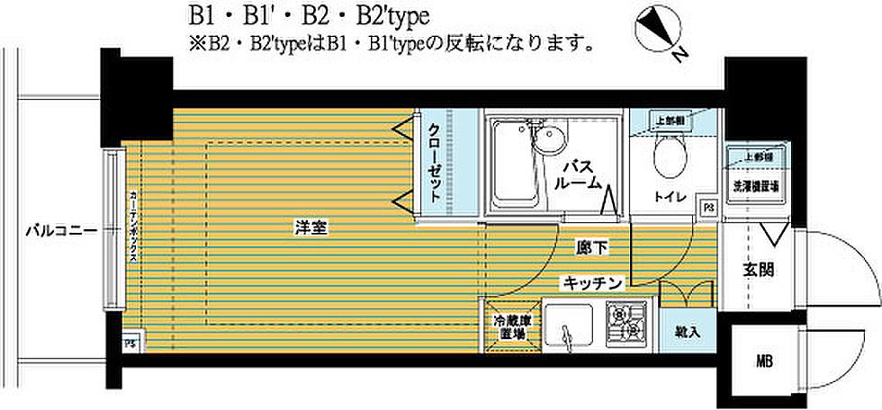 トーシンフェニックス日本橋イースト(1K/7階)の間取り写真