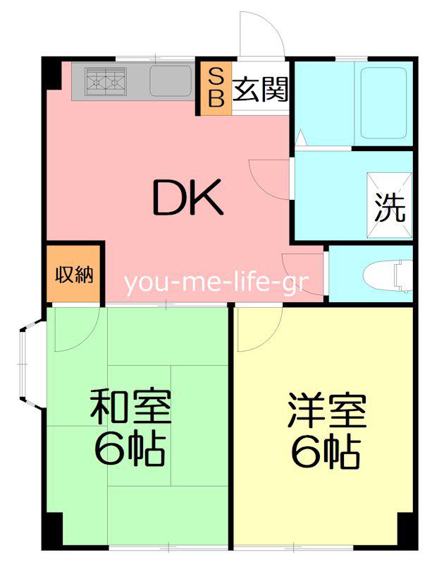 曽我マンション(2DK/3階)の間取り写真
