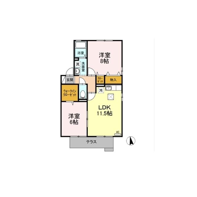 D-ROOM UNIT・8(2LDK/2階)の間取り写真