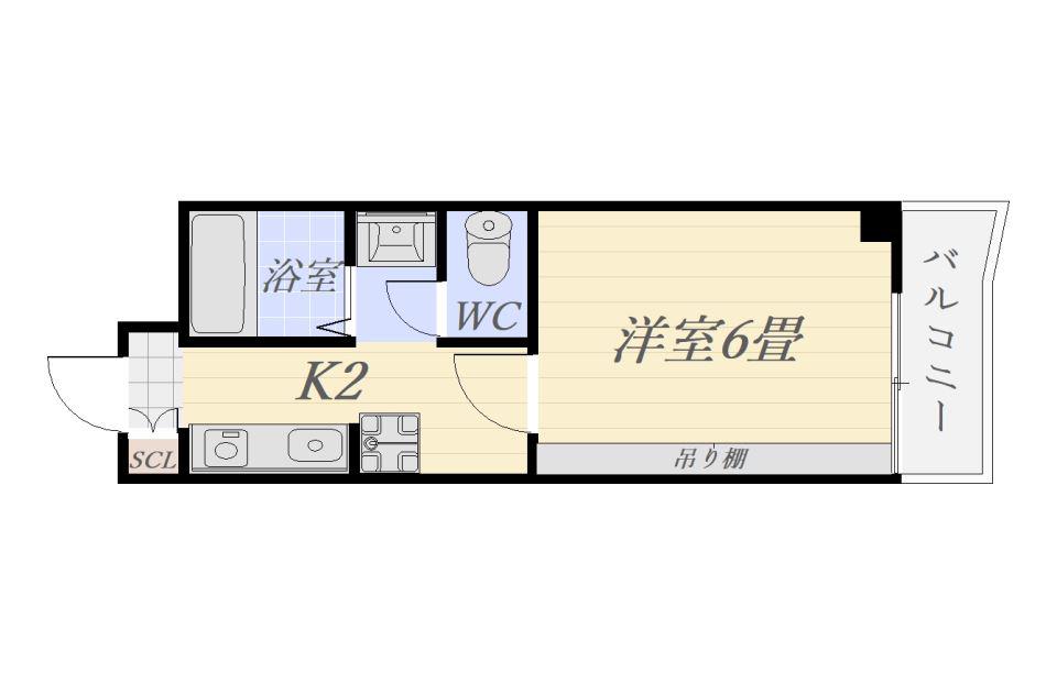 ペガサス6(1K/3階)の間取り写真