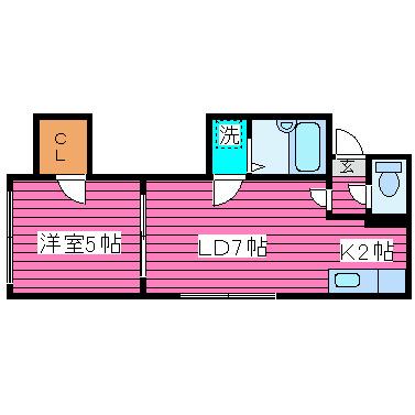 シャネル栄町弐番館(1LDK/3階)の間取り写真
