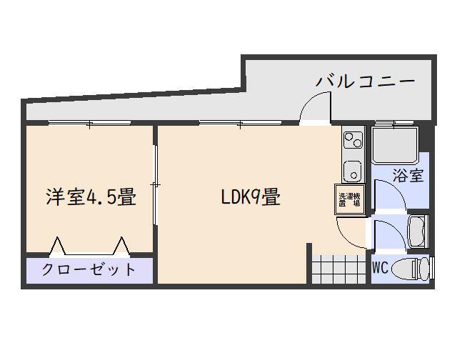甲南ビル(1LDK/4階)の間取り写真