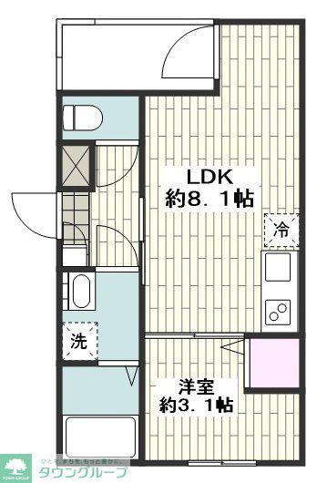 MOVE中村公園サウスII(1LDK/2階)の間取り写真