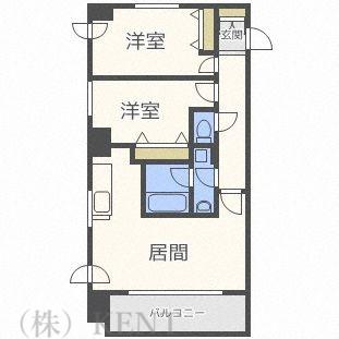 JP NOIE 円山表参道旧ルクレ円山表参道(2LDK/2階)の間取り写真
