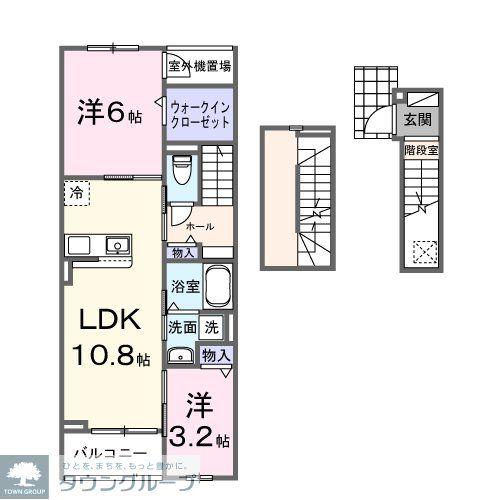 ヒカルサ笠幡(2LDK/3階)の間取り写真