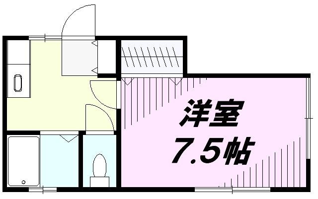 ラウレア2(1K/1階)の間取り写真