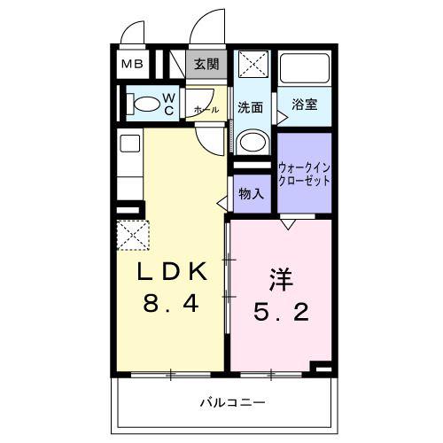 ラ・フェリーチェ(1LDK/3階)の間取り写真