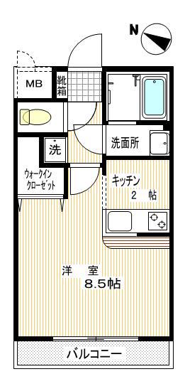 パラドールつつじヶ丘II(ワンルーム/4階)の間取り写真