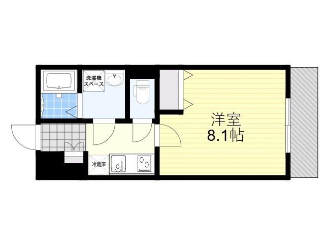 MV.FM大阪放出Ⅱ(1K/2階)の間取り写真