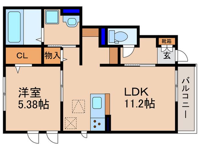 グレイスコーポV(1LDK/1階)の間取り写真