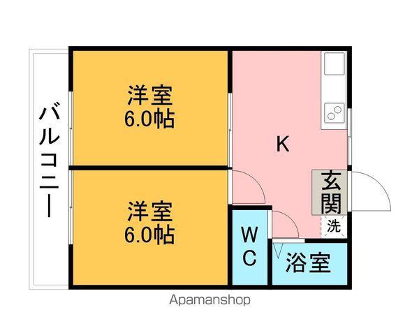 CHATEAU新池(2K/1階)の間取り写真