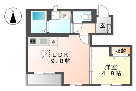 ピュアオール(1LDK/1階)の間取り写真