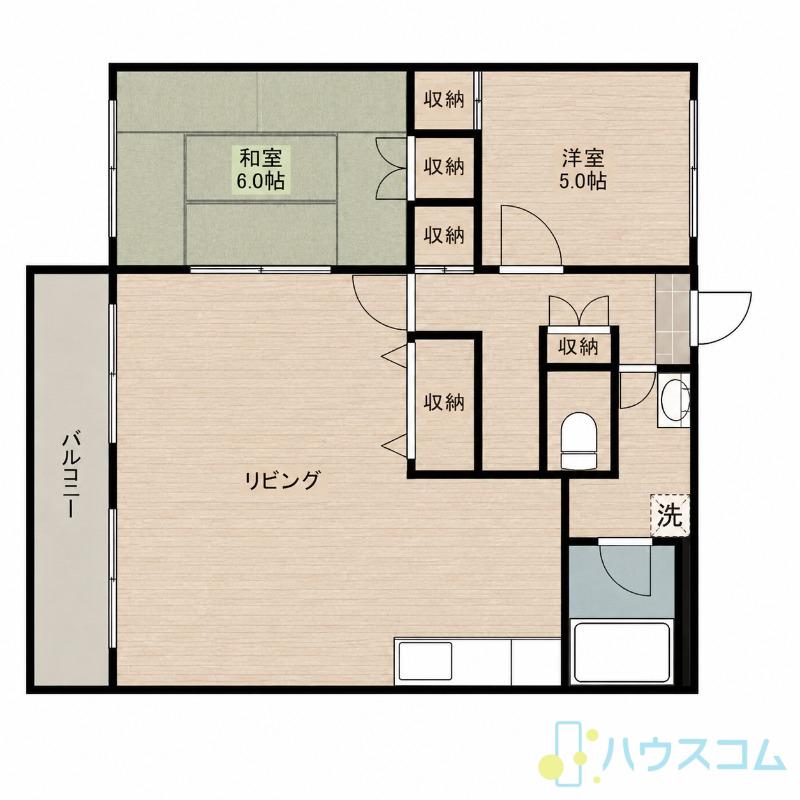 ヴァンヴェール玉川(2LDK/3階)の間取り写真