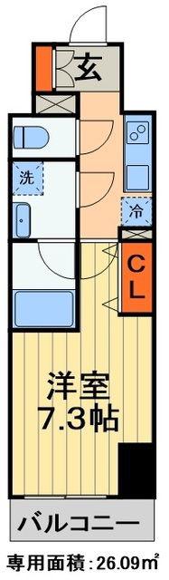 ROYJENT PARKS千葉中央(1K/13階)の間取り写真