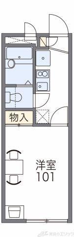 レオパレス元町(1K/1階)の間取り写真