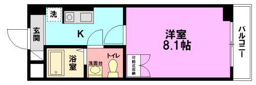 ハイブリッジ湘南III(1K/1階)の間取り写真