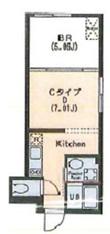 エクサム下北沢 401(1DK/3階)の間取り写真