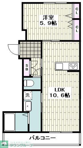 KR.BILLS(1LDK/2階)の間取り写真