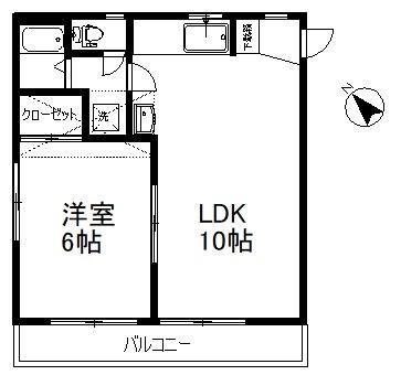 レオパレス上尾第7(1LDK/2階)の間取り写真