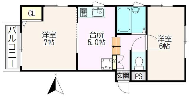 BEANS新中野(2K/2階)の間取り写真