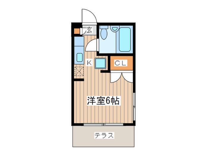 アネックスI(1K/1階)の間取り写真