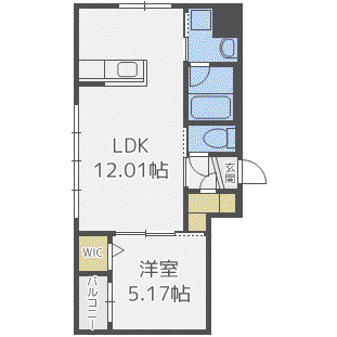 ブランキューブ612(1LDK/1階)の間取り写真