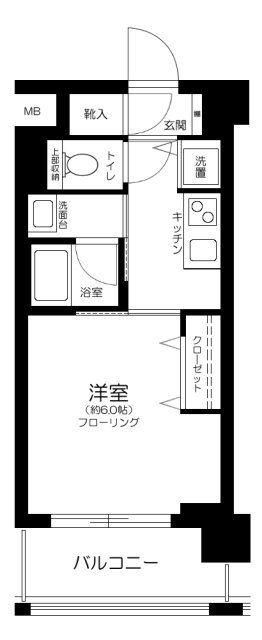 ブレシア多摩川レジデンス(1K/3階)の間取り写真