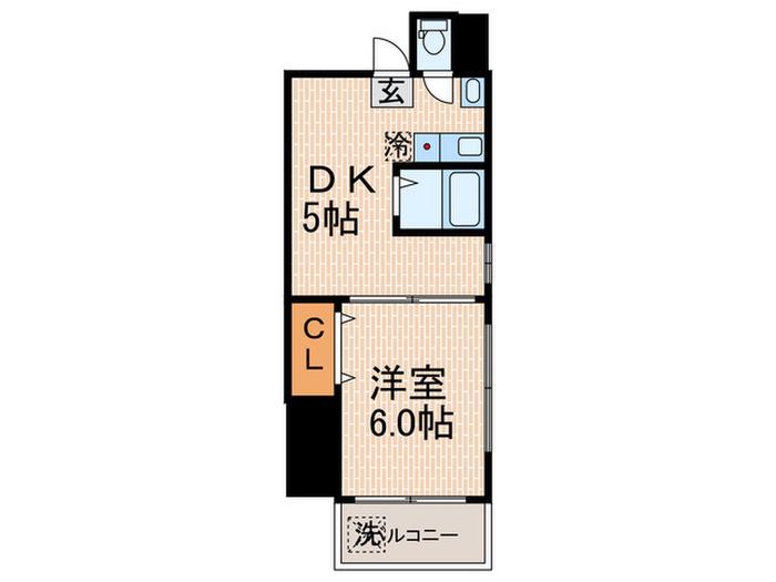 サンコート(1DK/2階)の間取り写真